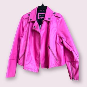 NWT Bubblegum Pink Moto Faux Leather Jacket Eloquii size 18/20 (2X)